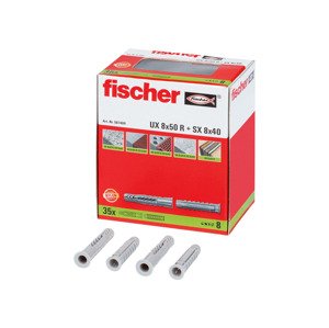 fischer Sada hmoždinek (hmoždinky UX 8 x 50 R + SX 8 x 40)