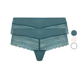 esmara® Dámské krajkové kalhotky, 2 kusy (adult#female#ne#pants)