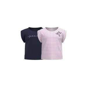lupilu® Dívčí triko BIO, 2 kusy (child#female#ne, 98/104, námořnická modrá/šeříková)