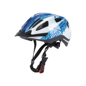 CRIVIT Dětská cyklistická helma s koncovým světlem (S, modrá/bílá)