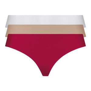 esmara® Dámské bezešvé kalhotky, 3 kusy (L (44/46), červená/béžová/bílá)