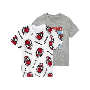 Chlapecké triko, 2 kusy (122/128, šedá / bílá Spiderman)