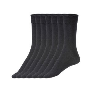 LIVERGY® Pánské ponožky s BIO bavlnou, 7 párů  (39/42, černá)