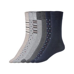 LIVERGY® Pánské ponožky s BIO bavlnou, 7 párů  (39/42, šedá / béžová / navy modrá / vzorovaná)