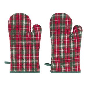LIVARNO home Kuchyňské rukavice / Kuchyňská rukavice a chňapka, 2dílná sada (kuchyňská rukavice červená/zelená)