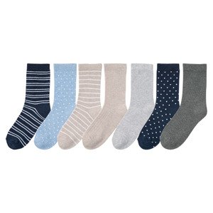 pepperts!® Dívčí ponožky, 7 párů (39/42, béžová / šedá / modrá / navy modrá)