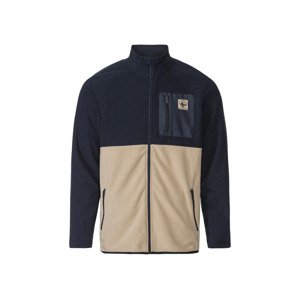 LIVERGY® Pánská fleecová bunda (XL (56/58), navy modrá / béžová)