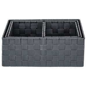 LIVARNO home Závěsný regál / Sada košů / Úložný koš (sada košů šedá, 4 díly)
