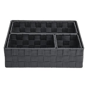 LIVARNO home Závěsný regál / Sada košů / Úložný koš (sada košů šedá, 3 díly)