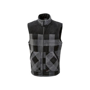 PARKSIDE® Pánská fleecová vesta (adult, XL (56/58), káro/šedá)