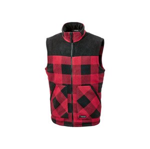 PARKSIDE® Pánská fleecová vesta (adult, M (48/50), kostkovaná/červená)