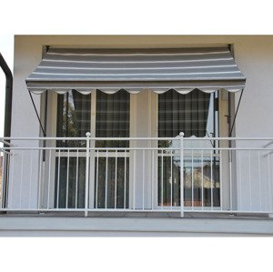 Angerer Upínací markýza Angerer (šířka 350 cm, pruhy šedá / krémová)
