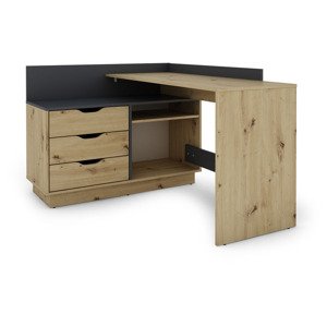 byLIVING Psací stůl Belfast (dub Artisan / antracitová)