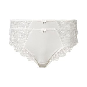 esmara® Dámské krajkové kalhotky, 2 kusy (adult#female#ne#briefs, M (40/42), bílá)