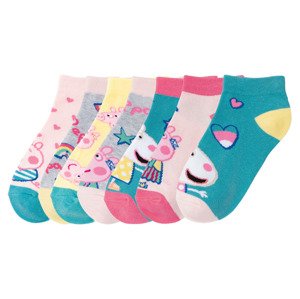 Dívčí nízké ponožky, 7 párů (child 2 years onwards#female, 23/26, Prasátko Peppa)