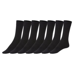 LIVERGY® Pánské ponožky s BIO bavlnou, 7 párů (39/42, černá)