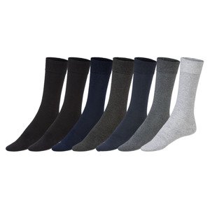 LIVERGY® Pánské ponožky s BIO bavlnou, 7 párů (39/42, navy modrá / šedá / černá)