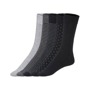 LIVERGY® Pánské ponožky, 5 párů  (39/42, šedá/černá)