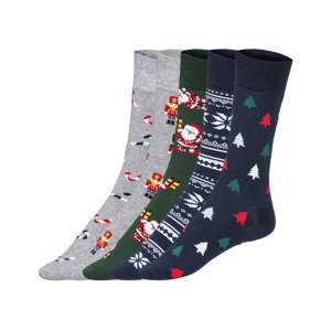LIVERGY® Pánské ponožky, 5 párů  (39/42, vzorovaná / navy modrá / šedá / zelená)