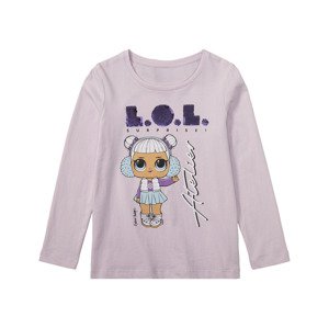 Dívčí triko s dlouhými rukávy (122/128, lila fialová LOL)