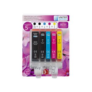 United Office® Náplně do tiskárny Canon Multipack (580/581, 5 kusů)
