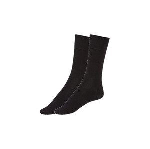 LIVERGY® Pánské ponožky s BIO bavlnou, 2 páry (39/42, černá)