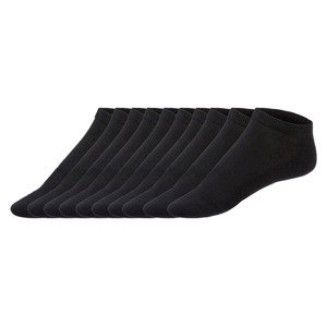 LIVERGY® Pánské nízké ponožky s BIO bavlnou, 10 párů (39/42, černá)