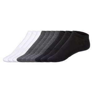 LIVERGY® Pánské nízké ponožky s BIO bavlnou, 10 párů (39/42, černá/šedá/bílá)