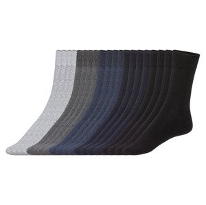 LIVERGY® Pánské ponožky, 20 párů (39/42, černá / šedá / navy modrá)