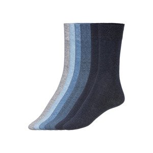 LIVERGY® Pánské ponožky s BIO bavlnou, 7 párů (39/42, modrá / šedá / navy modrá)
