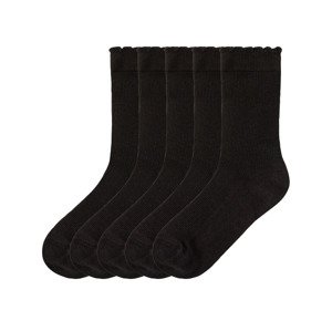 pepperts!® Dívčí ponožky s BIO bavlnou, 5 párů  (27/30, černá)