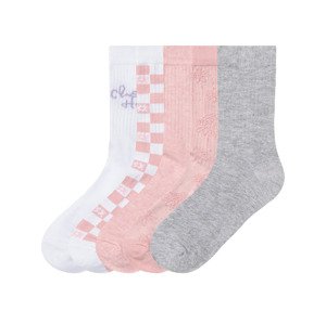 pepperts!® Dívčí ponožky s BIO bavlnou, 5 párů  (27/30, bílá / bílo-růžová / šedá / růžová)
