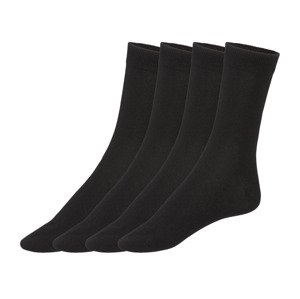 LIVERGY® Pánské ponožky s BIO bavlnou, 4 páry (43/46, černá)