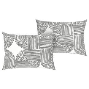 LIVARNO home Potah na polštář z mikrovláknitého saténu, 50 x 60 cm, 2 kusy (čáry)