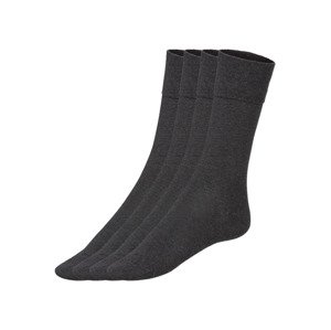 LIVERGY® Pánské ponožky s BIO bavlnou, 4 páry (39/42, antracitová)