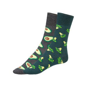Dámské / Pánské ponožky (35/38, šedá / zelená vzorovaná)