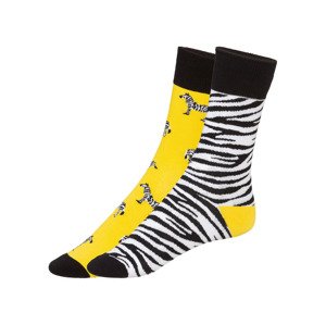 Dámské / Pánské ponožky (35/38, žlutá / černá vzorovaná)
