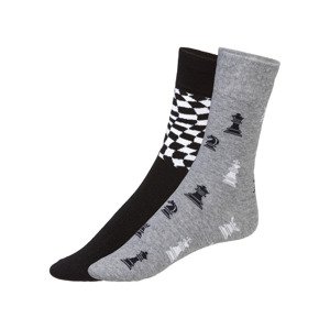 Dámské / Pánské ponožky (39/42, šedá / černá vzorovaná)
