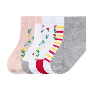 lupilu® Dívčí nízké ponožky s BIO bavlnou, 7 párů  (19/22, bílá/červená/šedá/růžová)