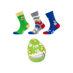 Fun Socks Dětské ponožky, 3 páry (23-28, vajíčko)