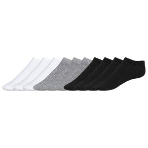 LIVERGY® Pánské nízké ponožky s BIO bavlnou, 10 párů (39/42, bílá/šedá/černá)