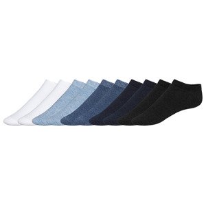 LIVERGY® Pánské nízké ponožky s BIO bavlnou, 10 párů (39/42, bílá / modrá / navy modrá / černá)