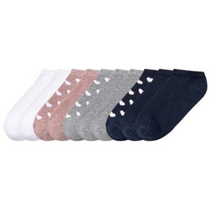 pepperts!® Dětské nízké ponožky s BIO bavlnou, 10 párů (31/34, růžová / bílá / šedá / námořnická modrá)