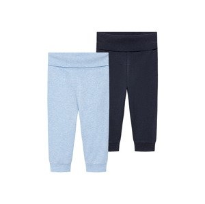 lupilu® Dětské kalhoty "Jogger" s BIO bavlnou, 2 kusy (50/56, světle modrá / navy modrá)