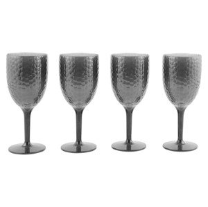 Cambridge Sada plastových sklenic, 4dílná (sklenice na víno/černá)