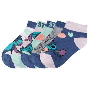 Dívčí nízké ponožky, 5 párů (27/30, Lilo & Stitch)