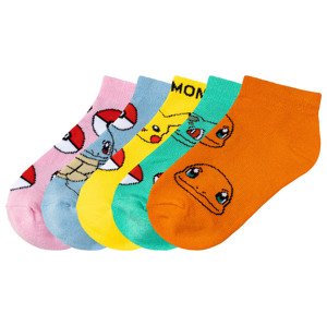 Dívčí nízké ponožky, 5 párů (31/34, Pokemon)