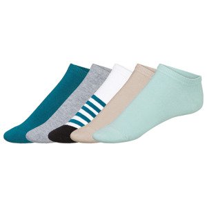 LIVERGY® Pánské nízké ponožky, 5 párů  (39/42, bílá/tyrkysová/béžová)
