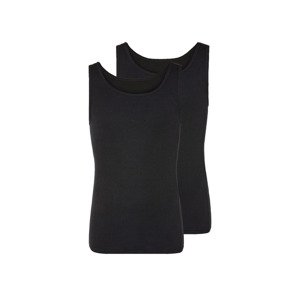 LIVERGY® Pánský nátělník s BIO bavlnou, 2 kusy (7/XL, černá)