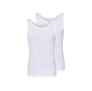 LIVERGY® Pánský nátělník s BIO bavlnou, 2 kusy (5/M, bílá)